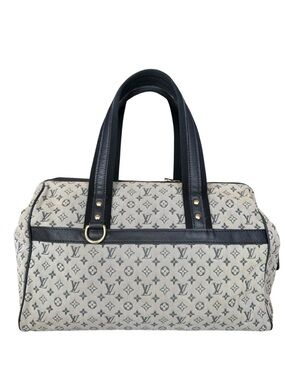 Louis Vuitton Josephine Mini lin Monogram Canvas Satchel in Beige and Black